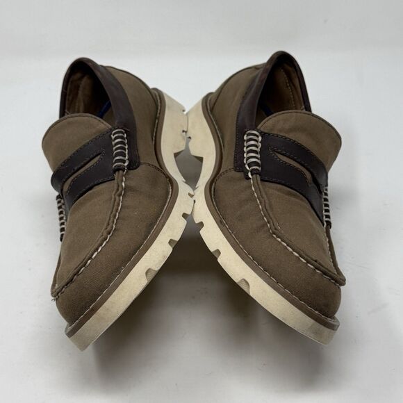 Sperry Top Sider Lug Sole Loafers Mens 9 Brown Canvas Two Tone Slip On Shoes main image 6